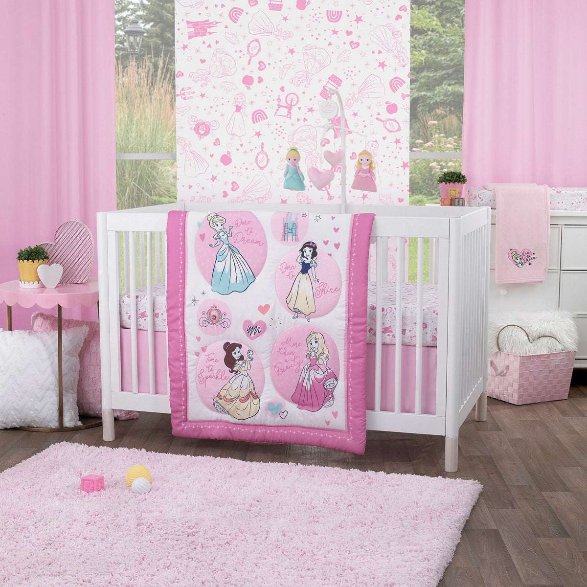 Princess - Dare to Dream Super Soft Pink and White Changing Pad Cover