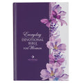 NLT Holy Bible Everyday Devotional Bible for Women New Living Translation, Purple Floral Printed - Hardcover