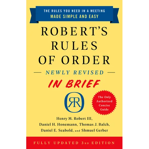 Robert's Rules of Order Newly Revised in Brief, 3rd Edition - Paperback