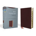 NIV, Thinline Bible, Bonded Leather, Burgundy, Indexed, Red Letter Edition - Bonded Leather