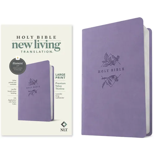 NLT Large Print Premium Value Thinline Bible, Filament Enabled (Leatherlike, Lavender Song) - Imitation Leather