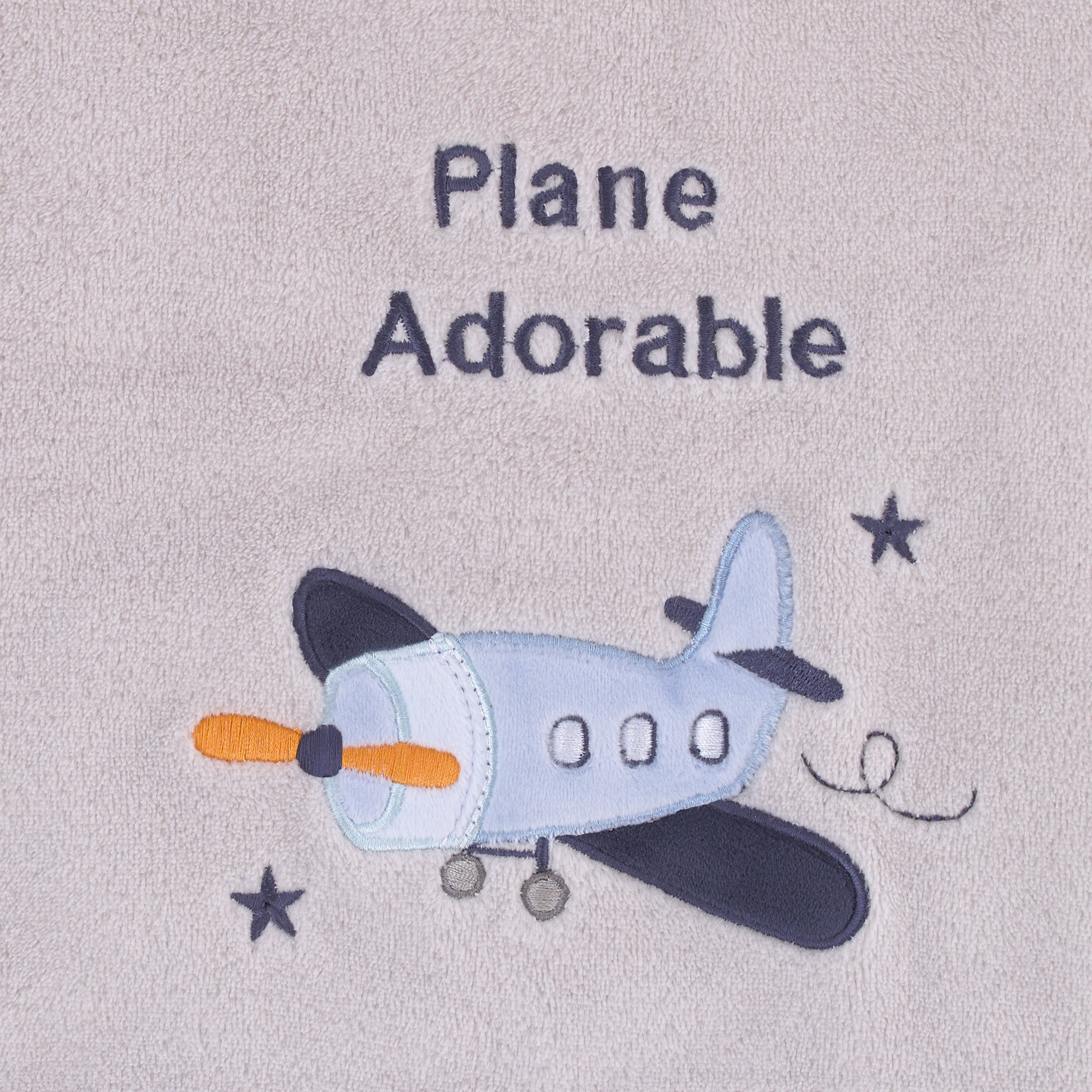 Soar High Little One Gray and Light Blue Airplane Super Soft Baby Blanket