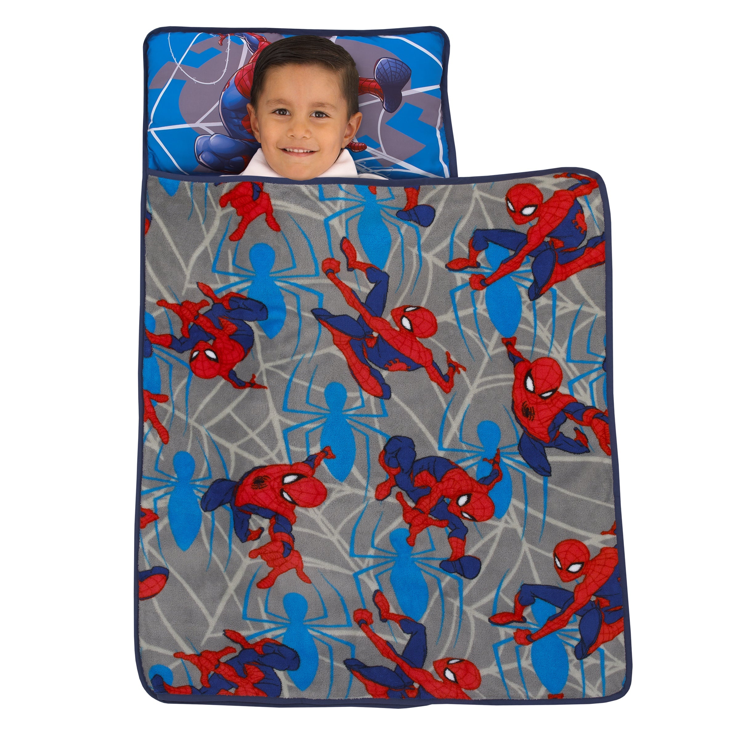 Marvel Spider-Man to the Rescue Red, Gray, and Blue Toddler Nap Mat