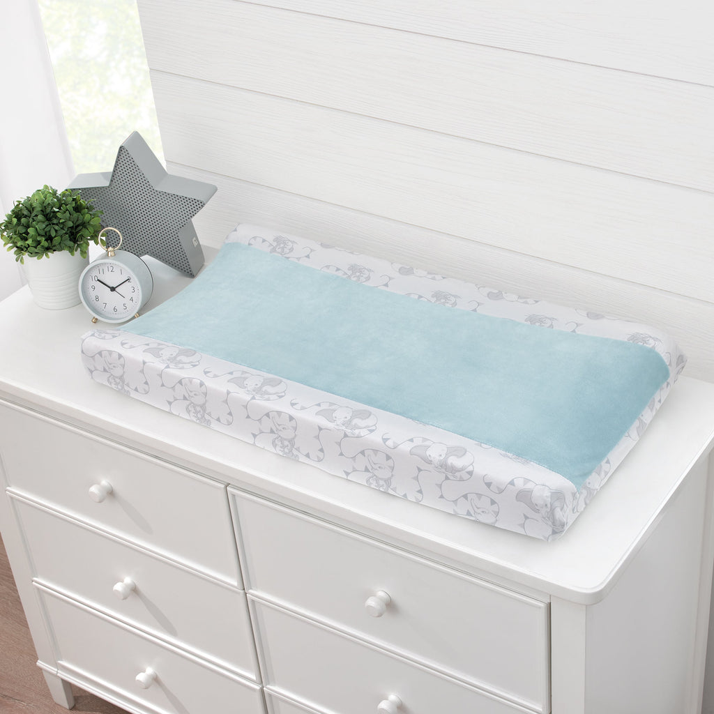 Dumbo Hello Baby Grey and White Super Soft Changing Pad Cover