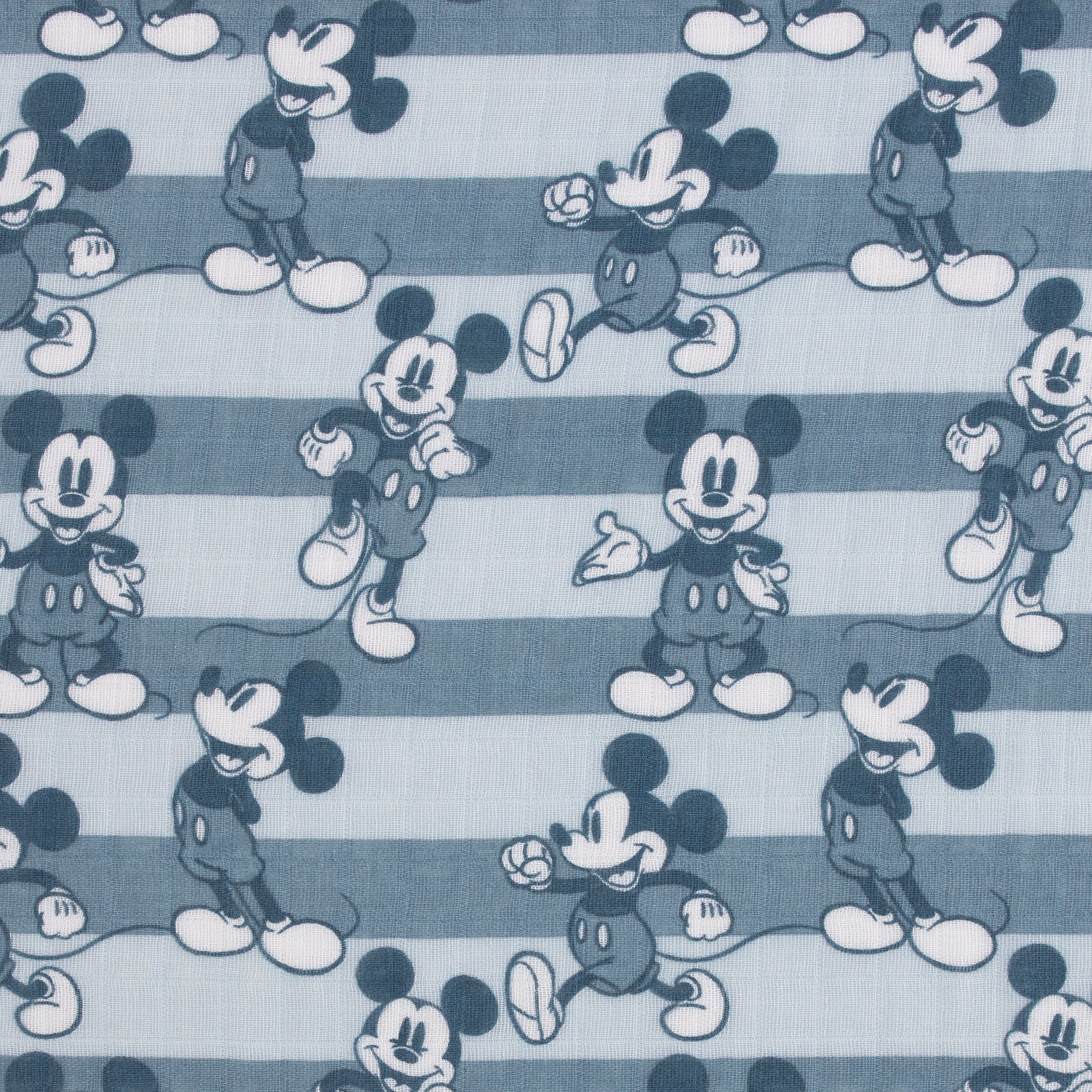 Disney Mickey Mouse Gray, Charcoal, and White 3 Piece Muslin Swaddle Baby Blanket Set