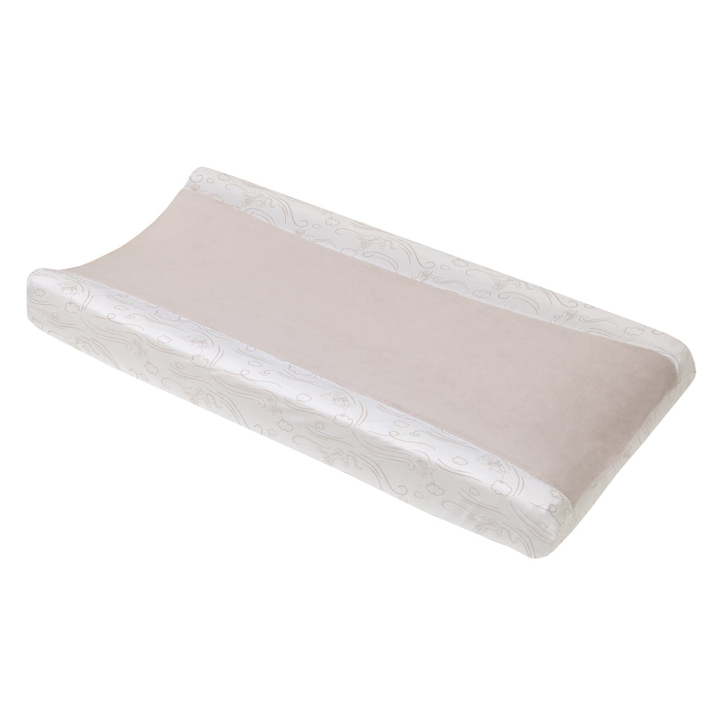 Winnie the Pooh - Blustery Day Grey and White Super Soft Changing Pad Cover