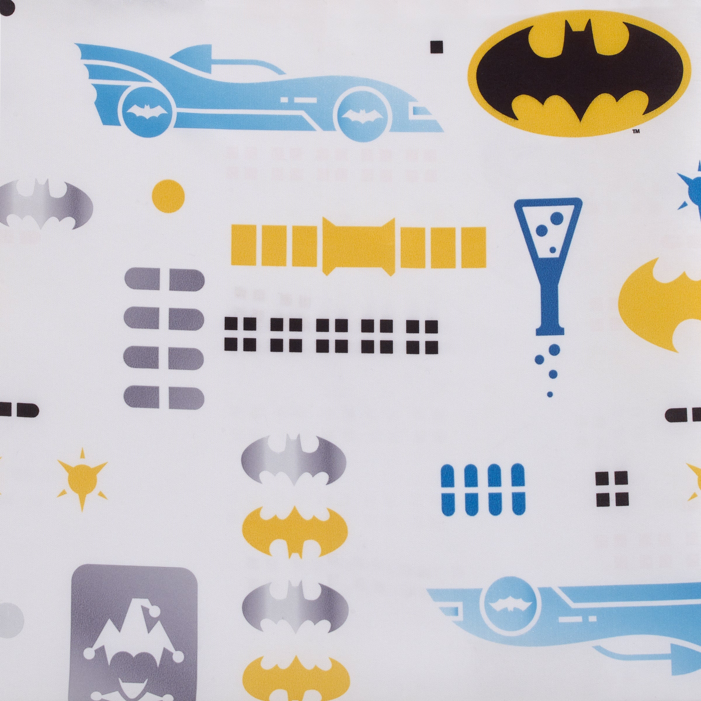 Batman The Caped Crusader Blue, Yellow and White Bat-Signal and Batmobile Deluxe Easy Fold Toddler Nap Mat