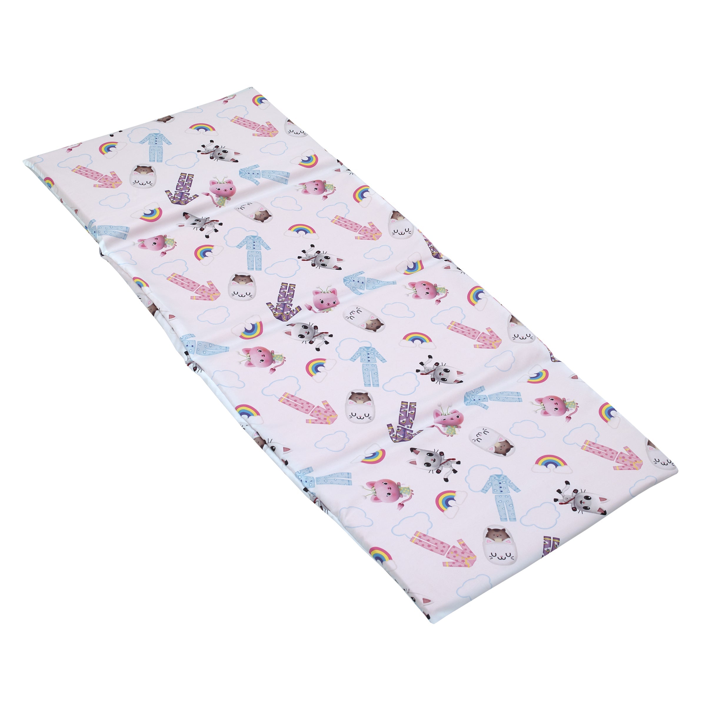 Gabby's Dollhouse Dream It Up Pink, Aqua, and Purple PJ's Preschool Nap Pad Sheet