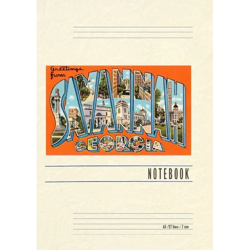 Vintage Lined Notebook Greetings from Savannah - Paperback