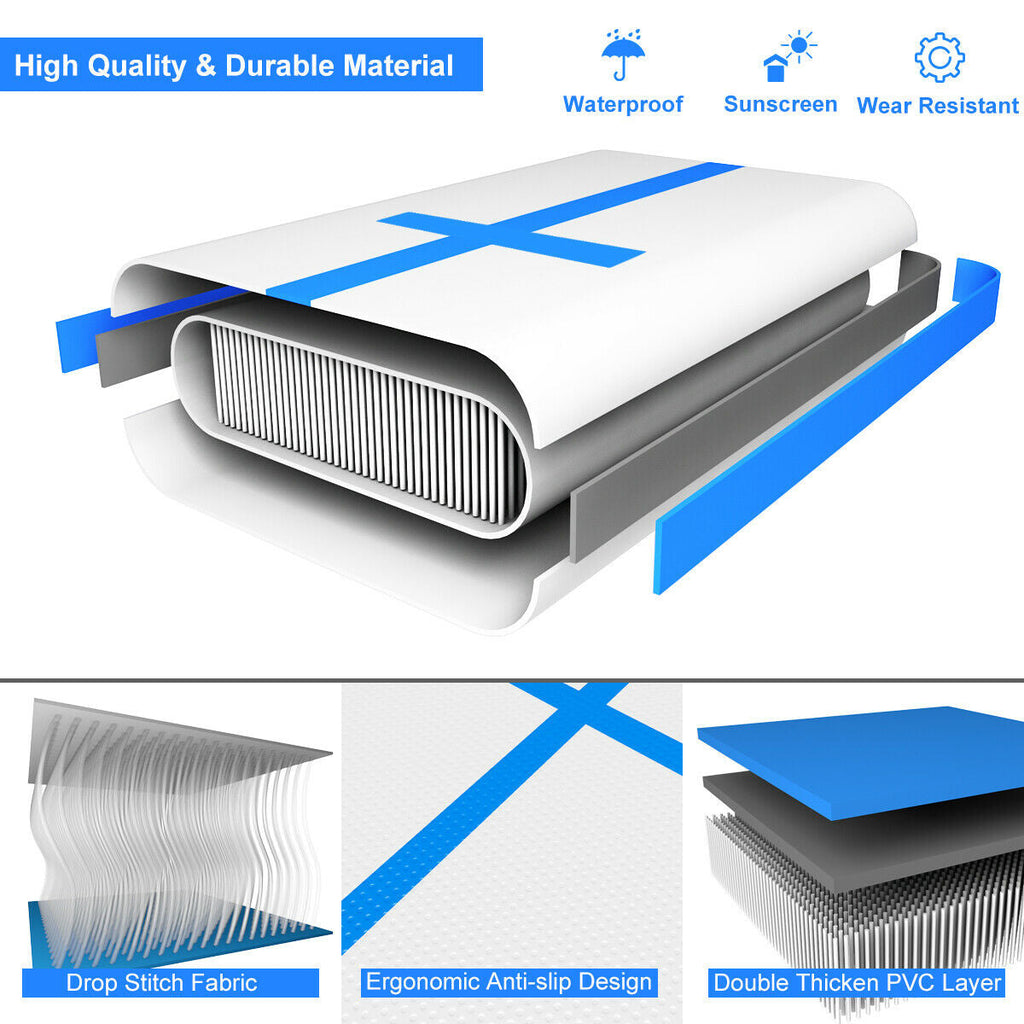 10 Feet Inflatable Gymnastic Tumbling Mat with Electric Pump