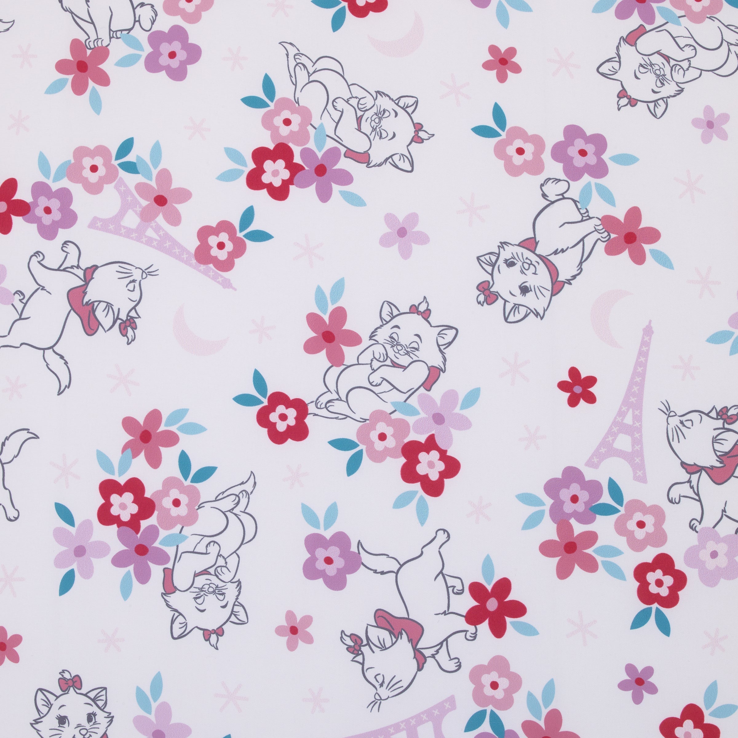 Aristocats Pink, White, and Teal, Marie Super Soft Nursery Fitted Mini Crib Sheet