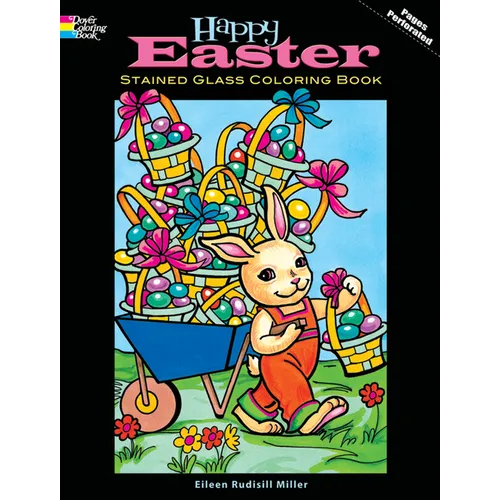 Happy Easter Stained Glass Coloring Book - Paperback