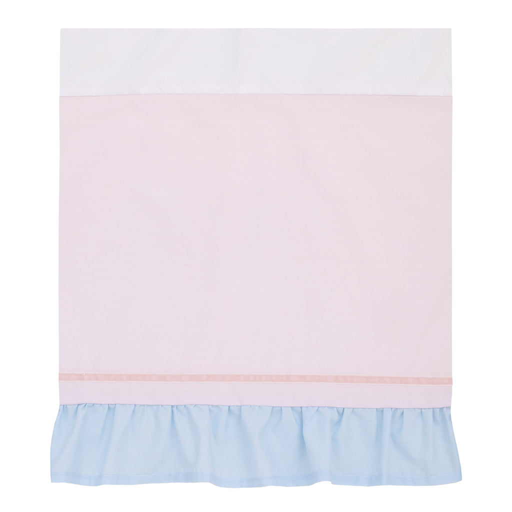 Disney Sweet Princess Light Blue, Pink, and White Cinderella 3 Piece Nursery Crib Bedding Set - Comforter, 100% Cotton Fitted Crib Sheet and Crib Skirt