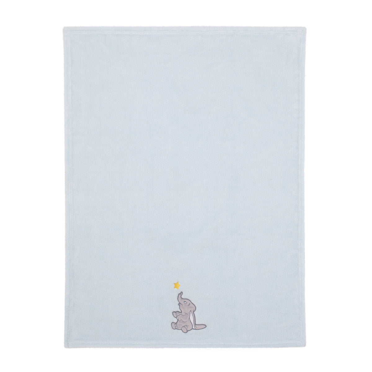 Dumbo - Shine Bright Little Star Aqua, Grey and Yellow Super Soft Baby Blanket with Applique