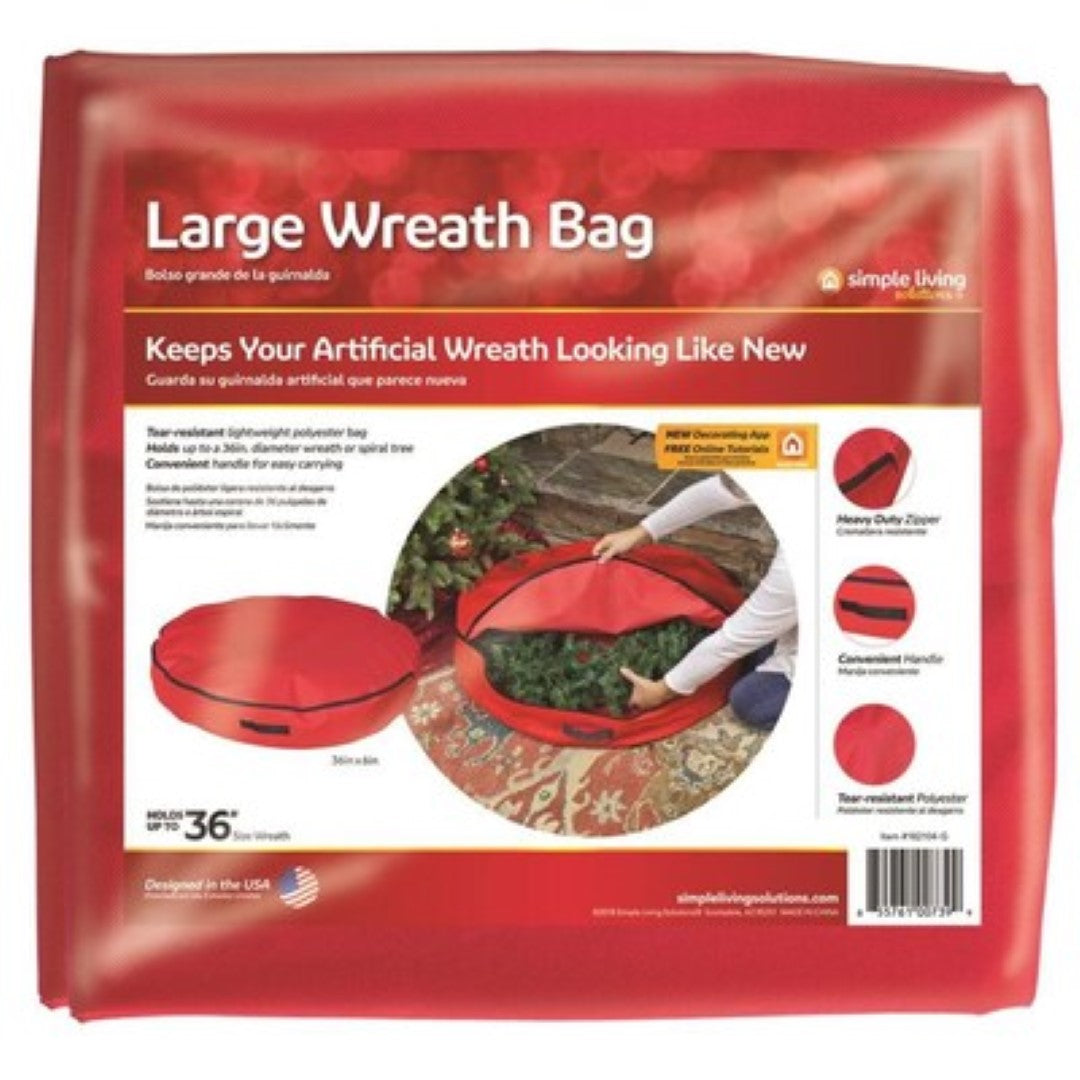 36-in Polyester Holiday Wreath Storage Bag