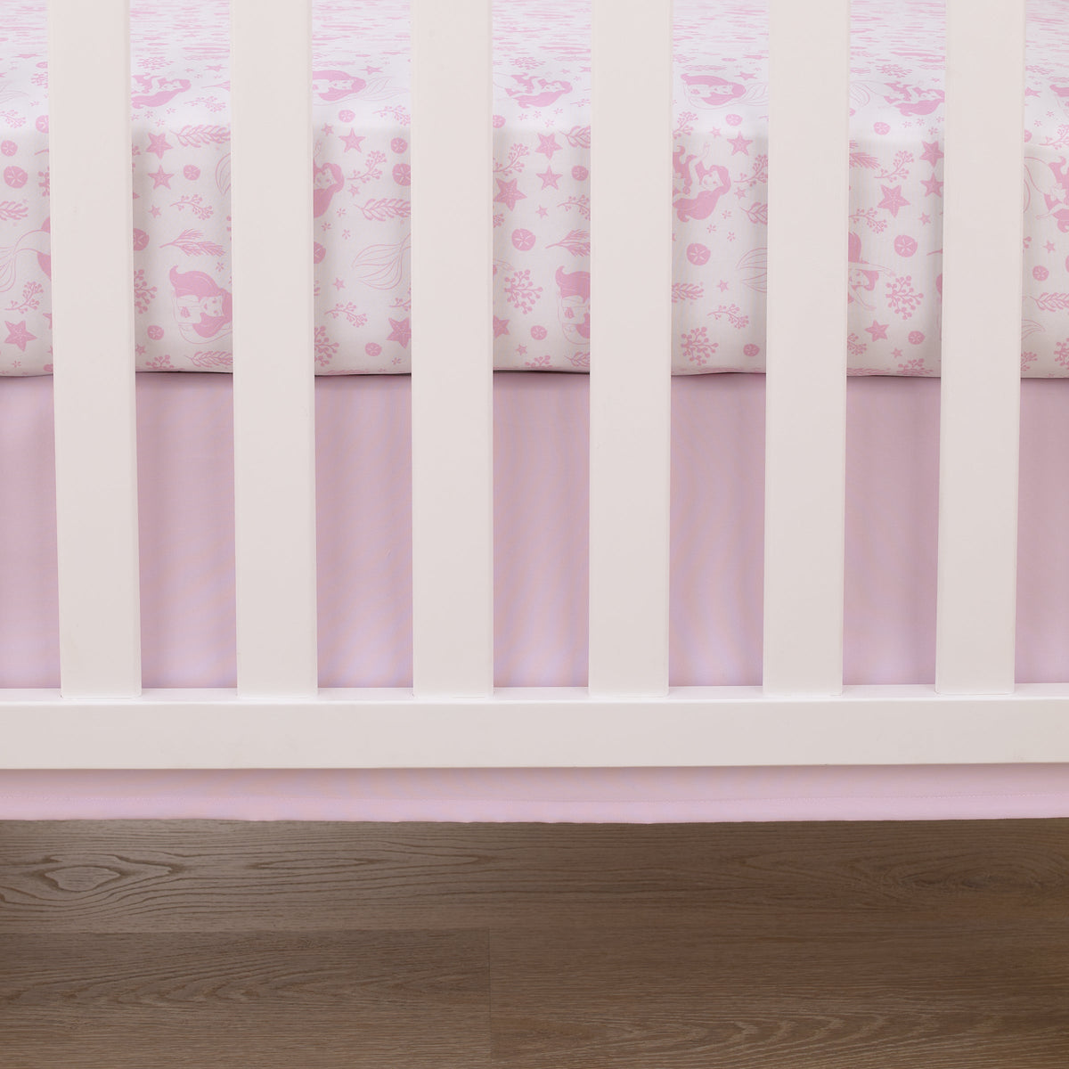The Little Mermaid Pink and White Ariel Cute by Nature Fitted Crib Sheet