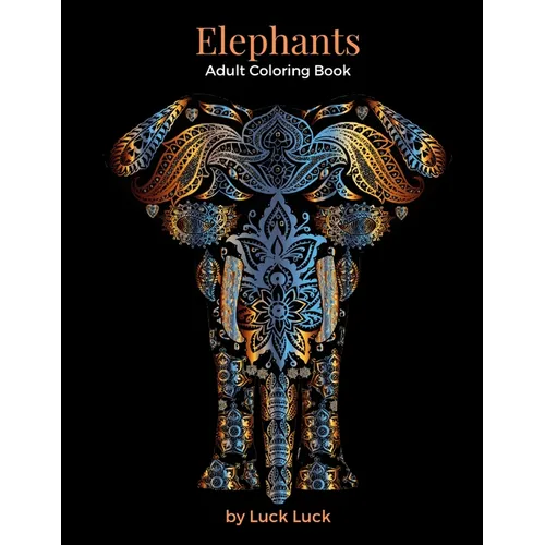 Elephants: Adult Coloring Book - Paperback