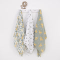 Disney Lion King Sage, Yellow, and White 3 Piece Muslin Swaddle Baby Blanket Set