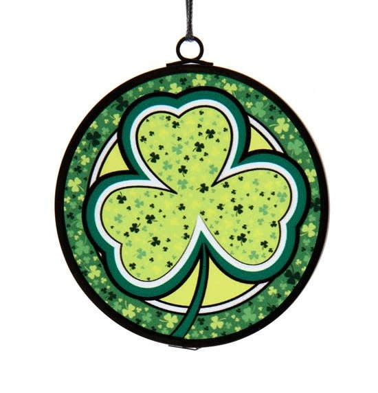 Shamrock Stained Glass Ornament -