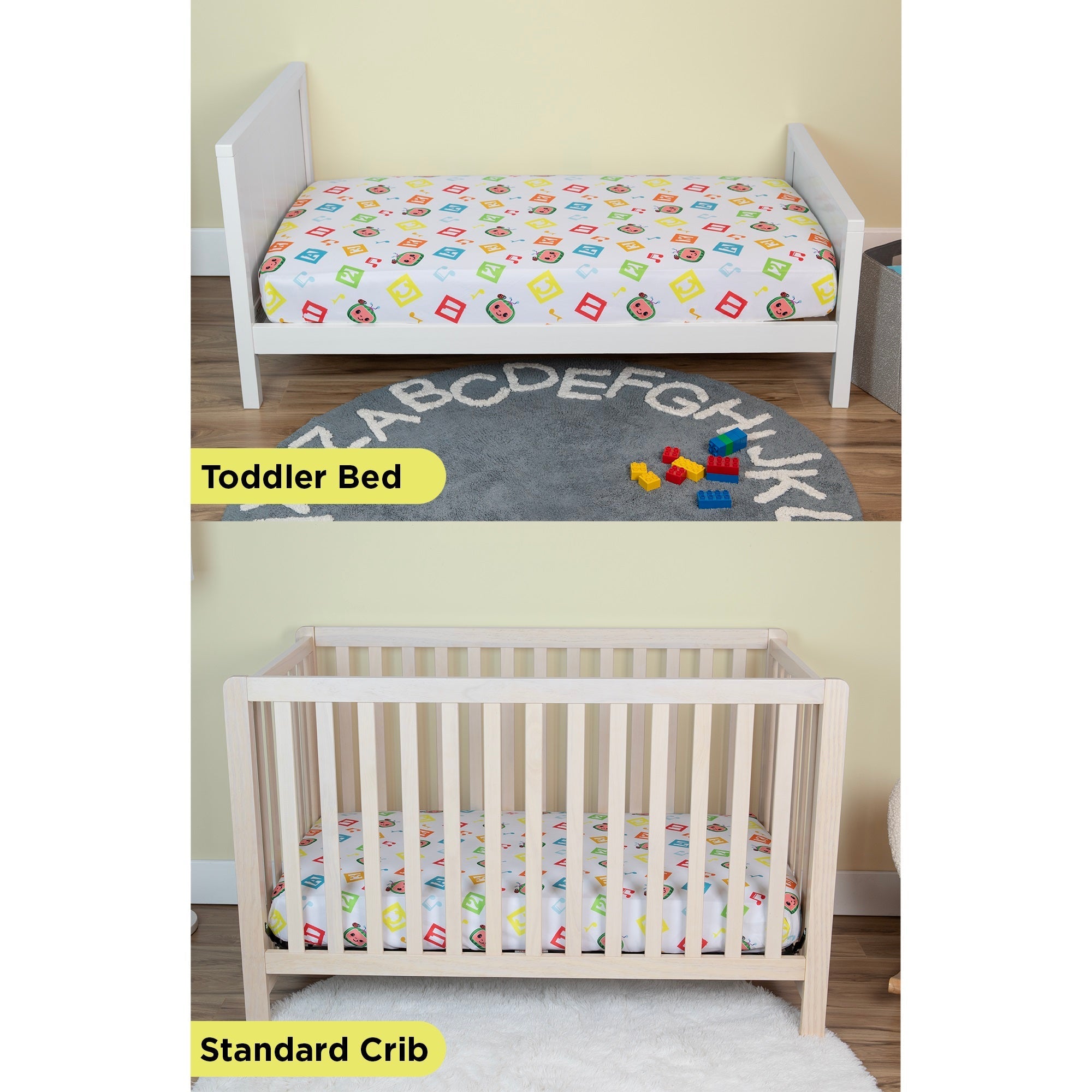 NoJo CoComelon Learning is Fun 2 Piece Toddler Sheet Set
