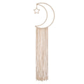 Natural Ivory MacramÃ© Moon Shaped Wall DÃ©cor With Fringe, 18" Long
