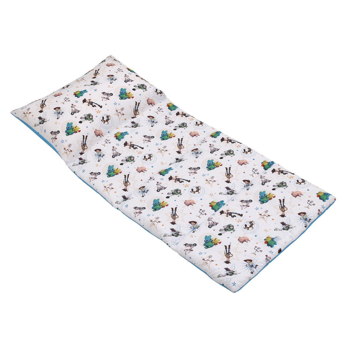 Toy Story It's Play Time Blue, Green, and White, Woody, Buzz and The Toys Deluxe Easy Fold Toddler Nap Mat