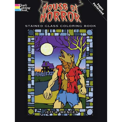 House of Horror Stained Glass Coloring Book - Paperback