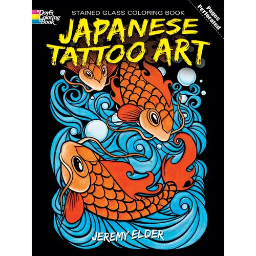 Japanese Tattoo Art Stained Glass Coloring Book - Paperback
