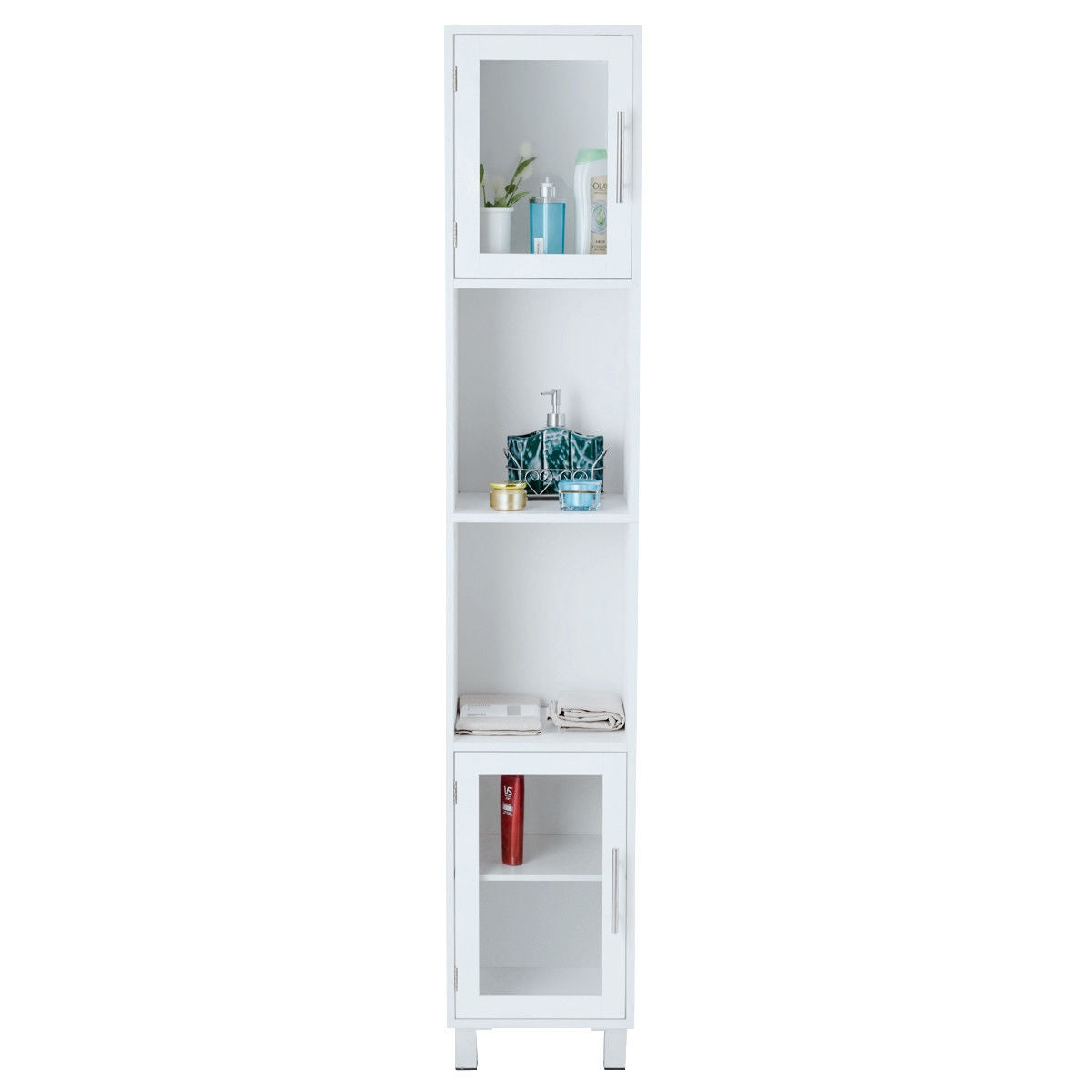 71 Inch Tall Tower Bathroom Storage Cabinet and Organizer Display Shelves for Bedroom