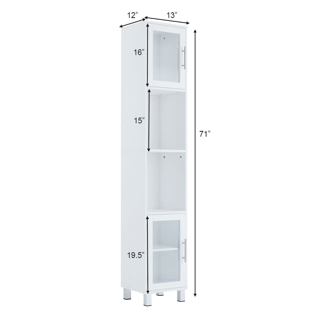 71 Inch Tall Tower Bathroom Storage Cabinet and Organizer Display Shelves for Bedroom