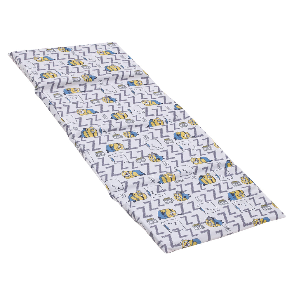 Lazy Minions Club Gray, Blue, Yellow, and White Preschool Nap Pad Sheet