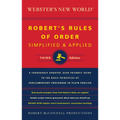 Webster's New World Robert's Rules of Order Simplified and Applied, Third Ed. - Paperback