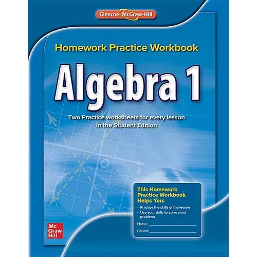 Algebra 1, Homework Practice Workbook - Paperback
