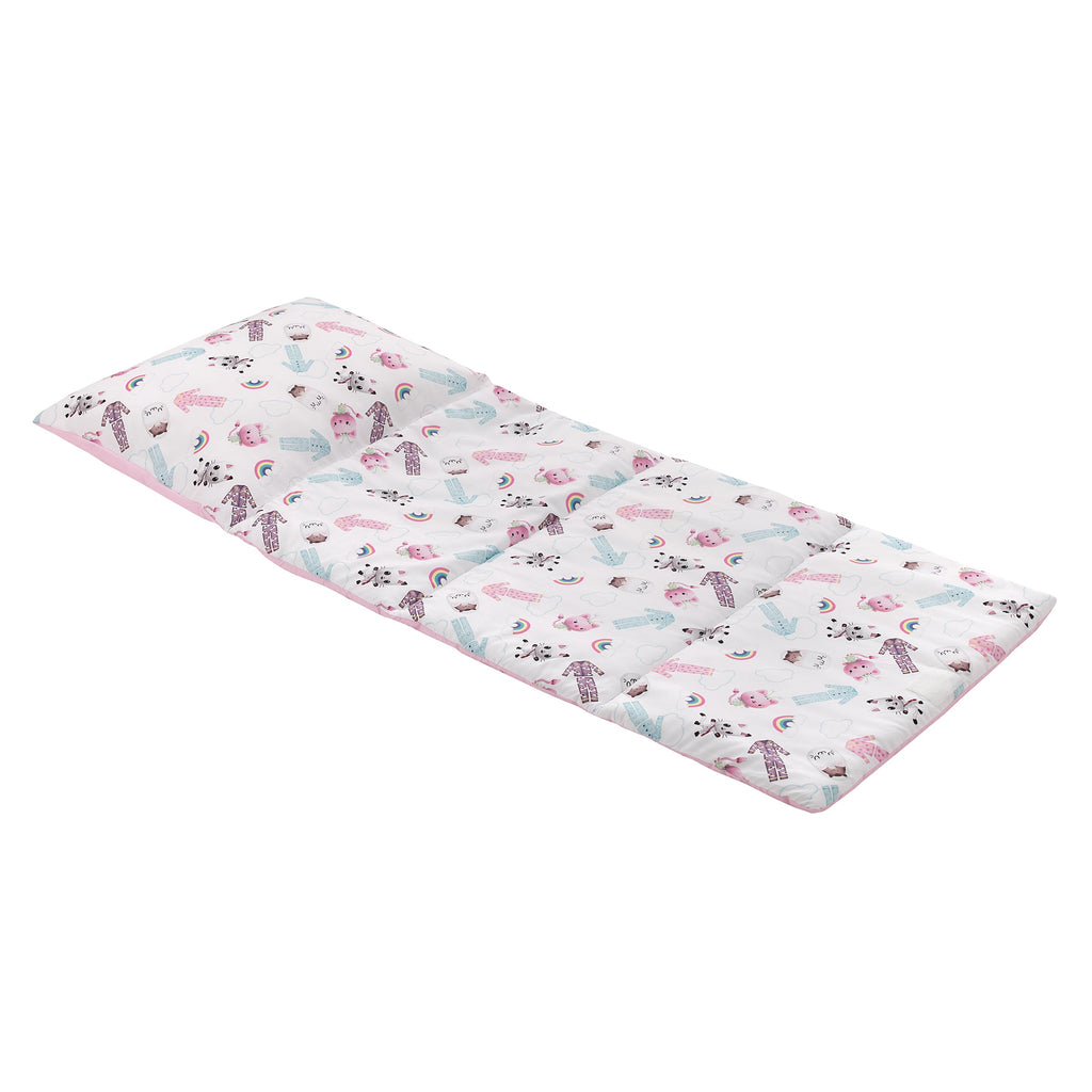 Gabby's Dollhouse Dream It Up Pink, Aqua, Purple PJ's Deluxe Easy Fold Toddler Nap Mat