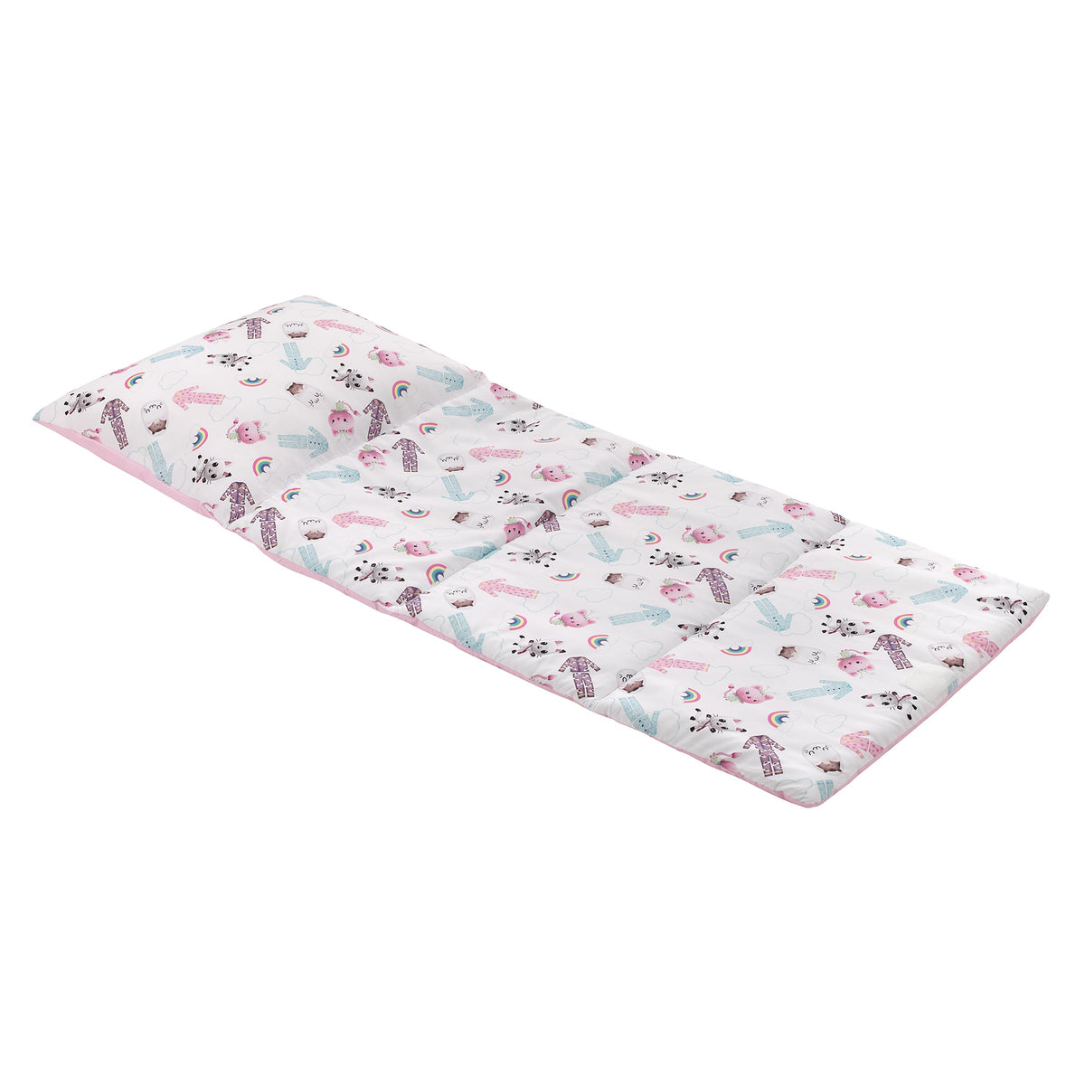 Gabby's Dollhouse Dream It Up Pink, Aqua, Purple PJ's Deluxe Easy Fold Toddler Nap Mat