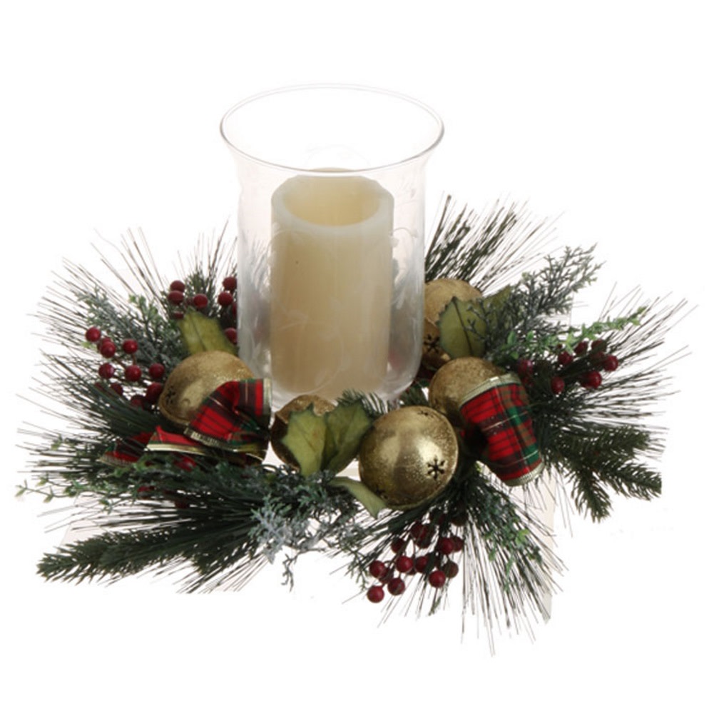 Multi Season LED Pillar Candle Changeable Candle Ring (Pine Candle Ring / Autumn Candle Ring)