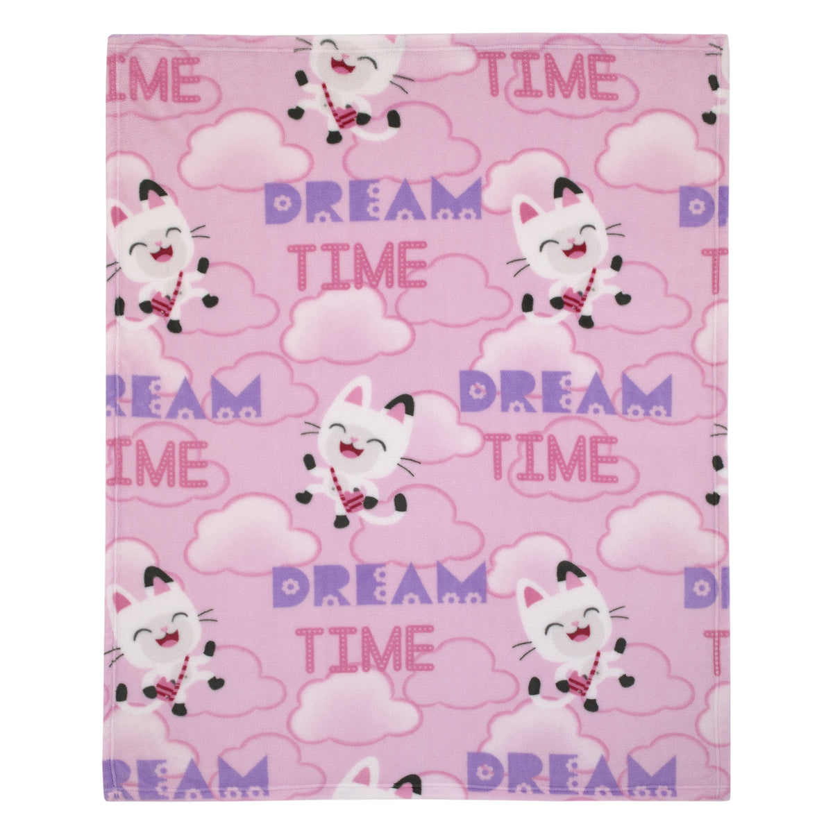 DreamWorks Gabby's Dollhouse Dream It Up Pink and Purple Pandy Paws Super Soft Toddler Blanket