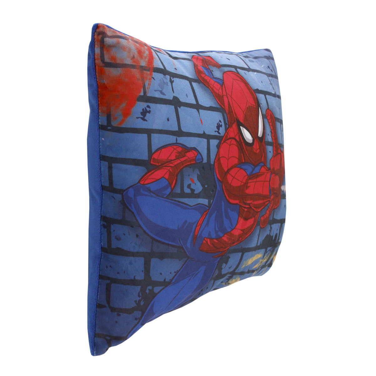 Marvel Spider-Man Wall Crawler Red, White, and Blue Spider Webs Super Soft Toddler Pillow