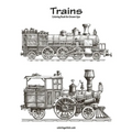 Trains Coloring Book for Grown-Ups 1 - Paperback