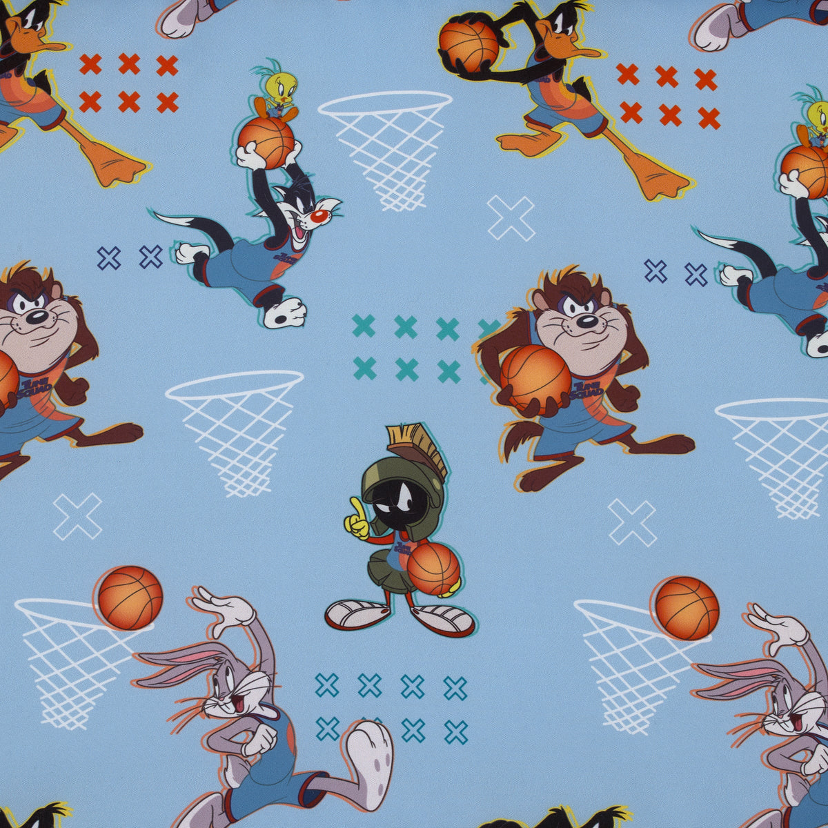 Warner Bros  Space Jam Blue, Orange and Teal Looney Tunes Preschool Nap Pad Sheet