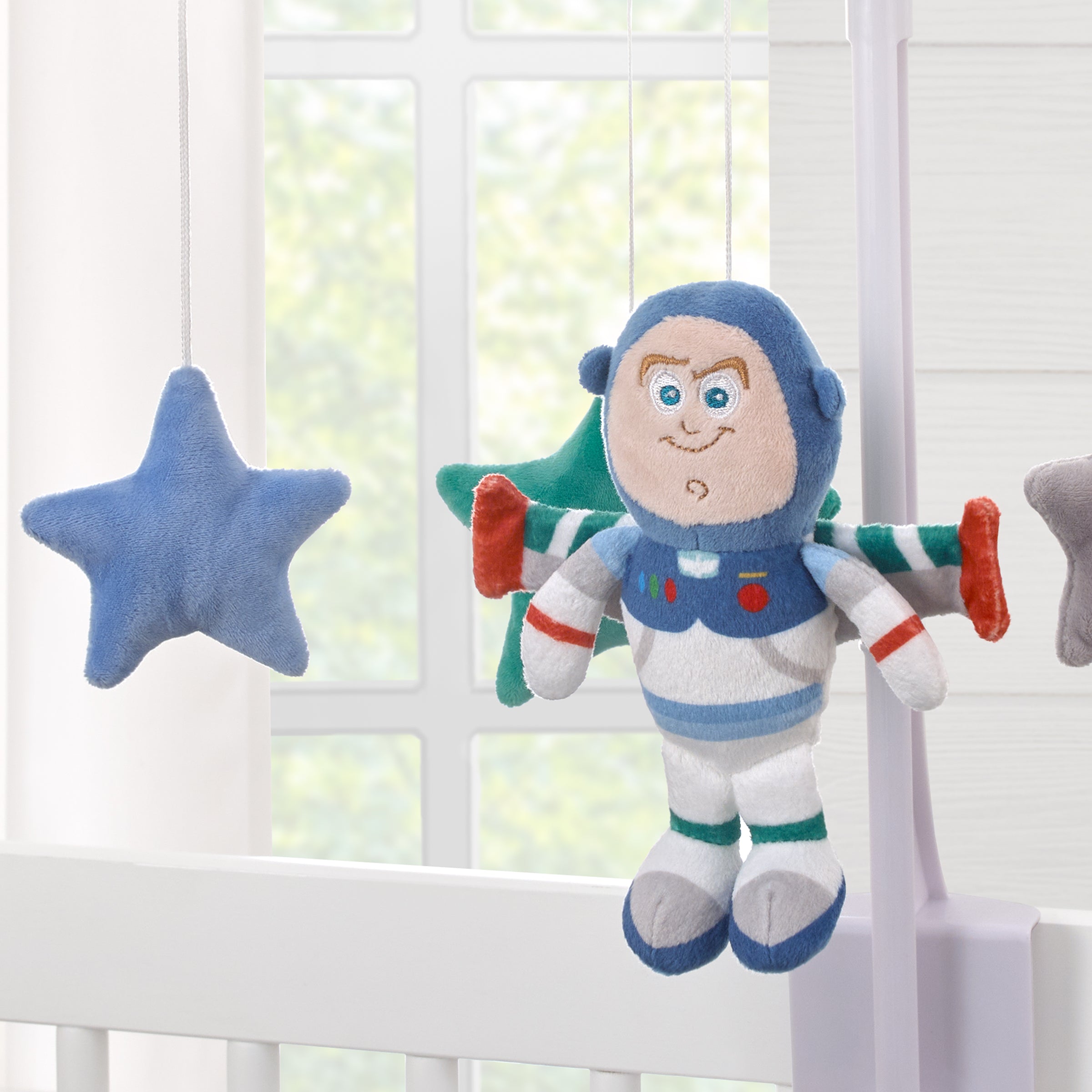 Toy Story Color Crazy Grey, Blue, Orange and Green Buzz Lightyear and Stars Musical Mobile