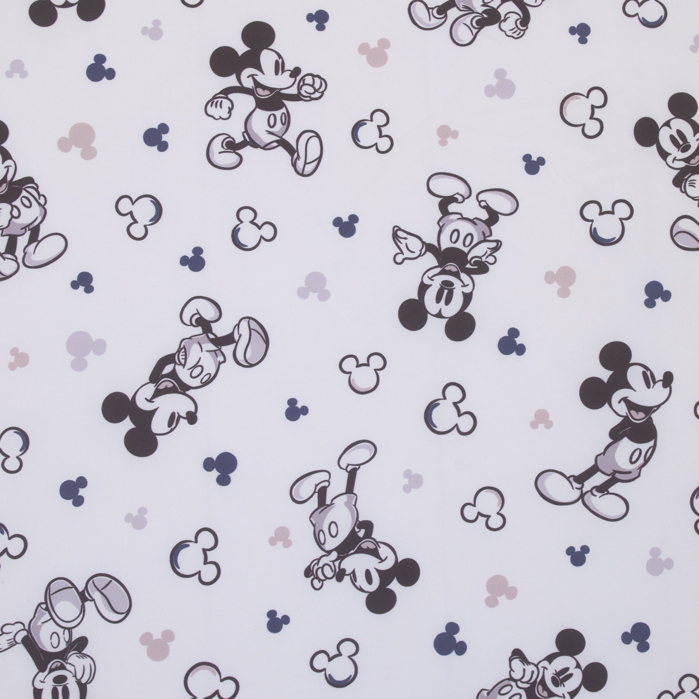 Disney Mickey Mouse Gray, Black, and White Super Soft Nursery Fitted Mini Crib Sheet