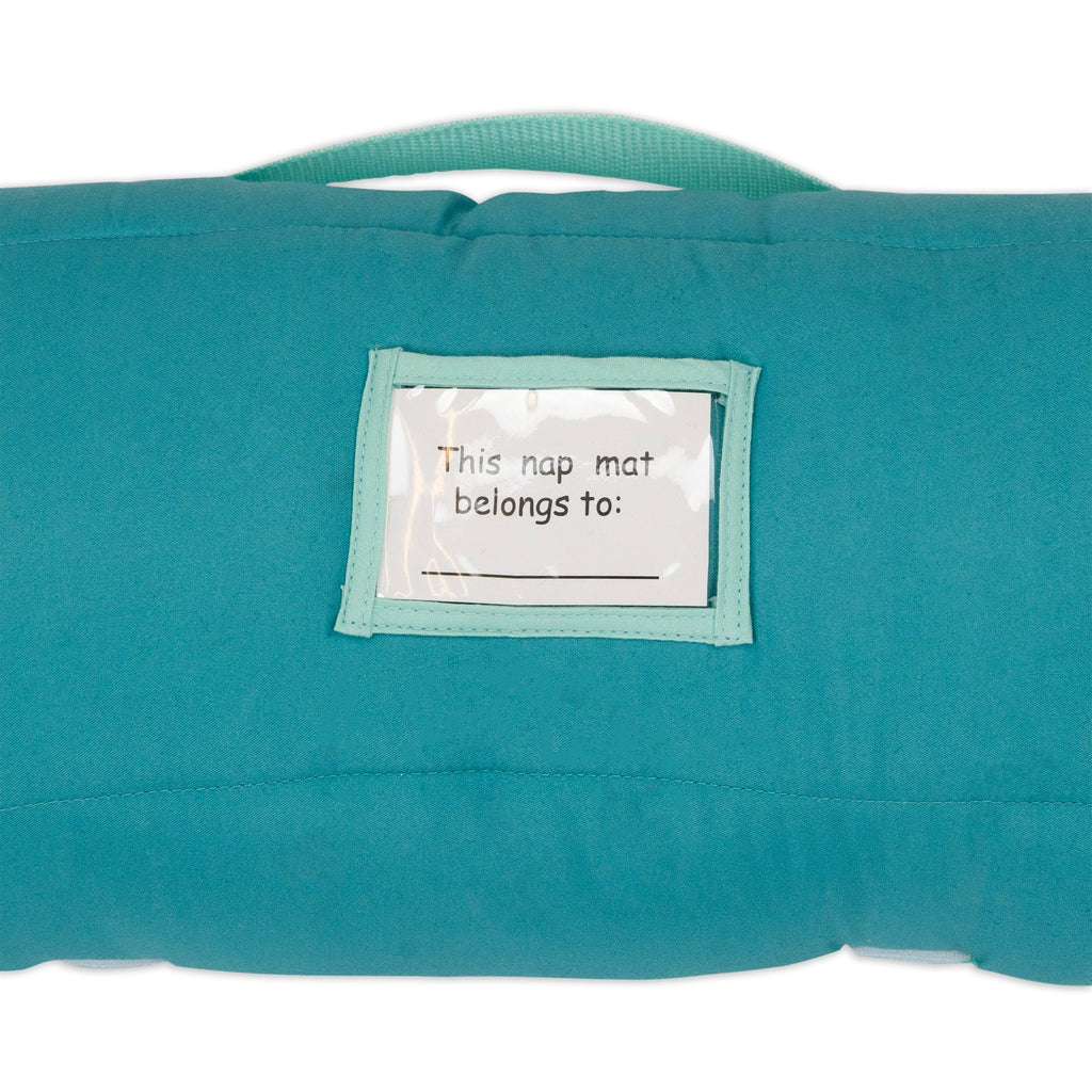 NoJo CoComelon "Love The Ocean" Toddler Nap Mat - Includes Attached Pillow and Fleece Blanket, Light Blue, and Navy